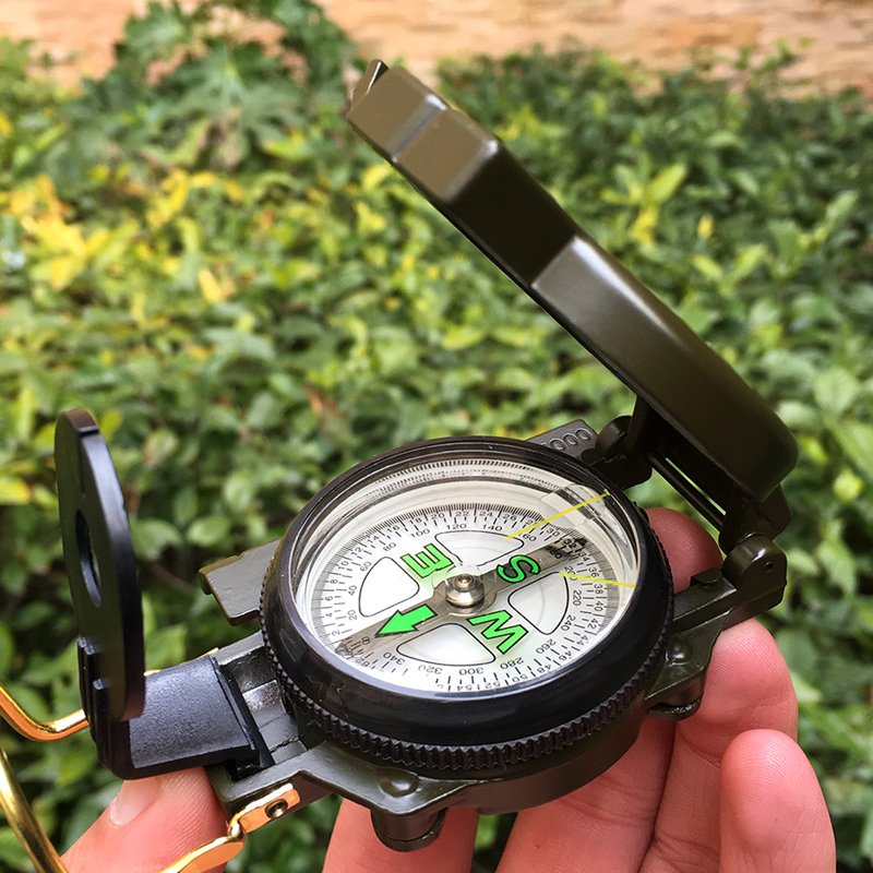 Compass Lensatic - Aluminum Alloy Portable Army Green Folding
